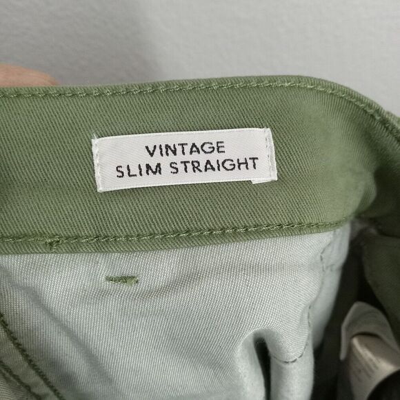 J.Crew Vintage Slim Straight Stretch Chino Green Pant Item AB648 Size 28 - Picture 4 of 10